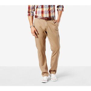 MEN'S DOCKERS BROKEN IN KHAKI - FIT: STRAIGHT FLAT FRONT 34x32